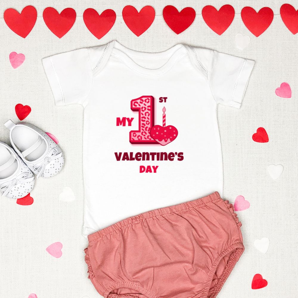 Borlai Baby Girl Boy My 1st Valentine Day Outfit Pagliaccetto a forma