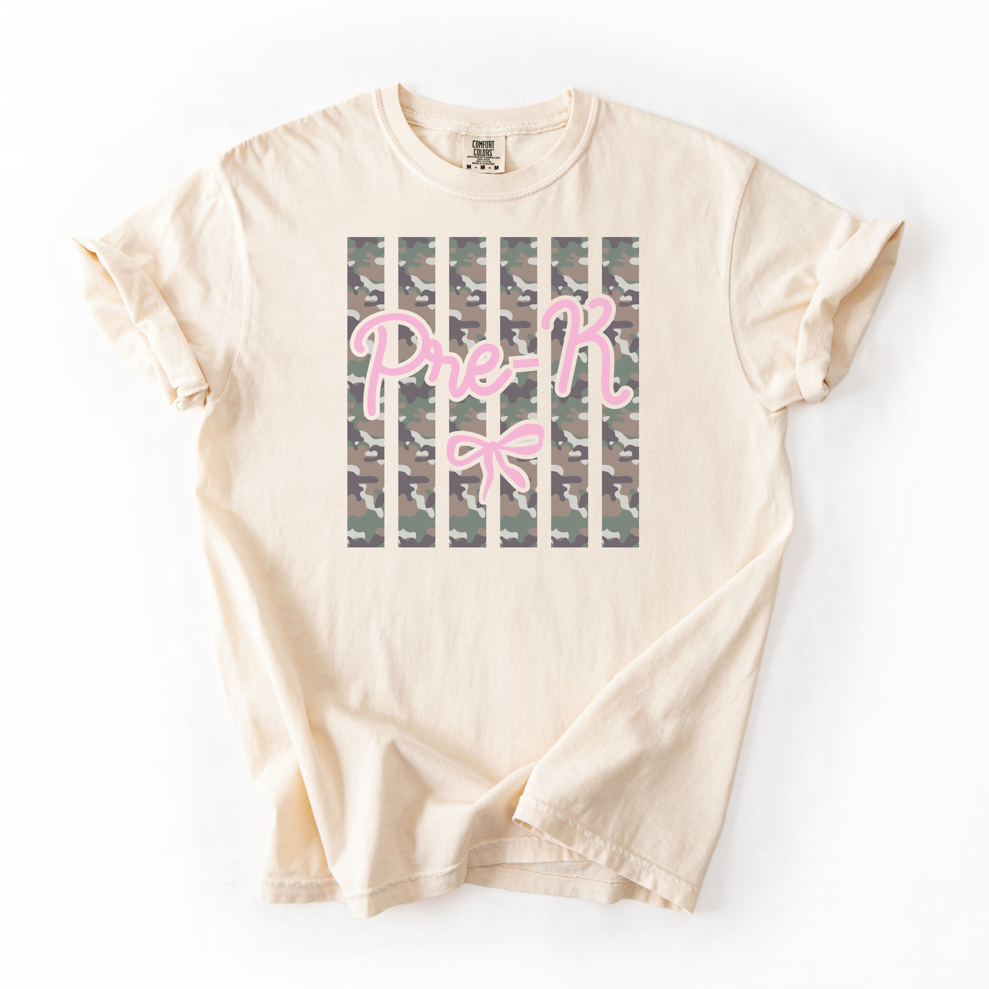Pre-K Camo Stripes Bow
