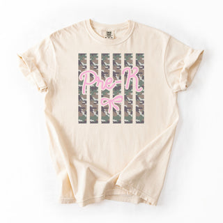 Pre-K Camo Stripes Bow