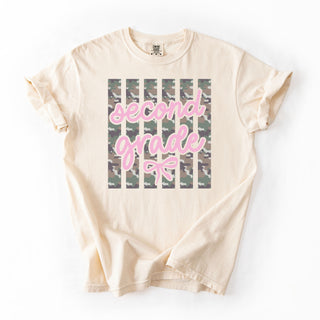 Second Grade Camo Stripes Bow