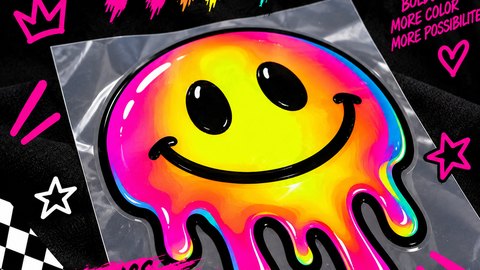 HiFi DTF drip smiley transfer